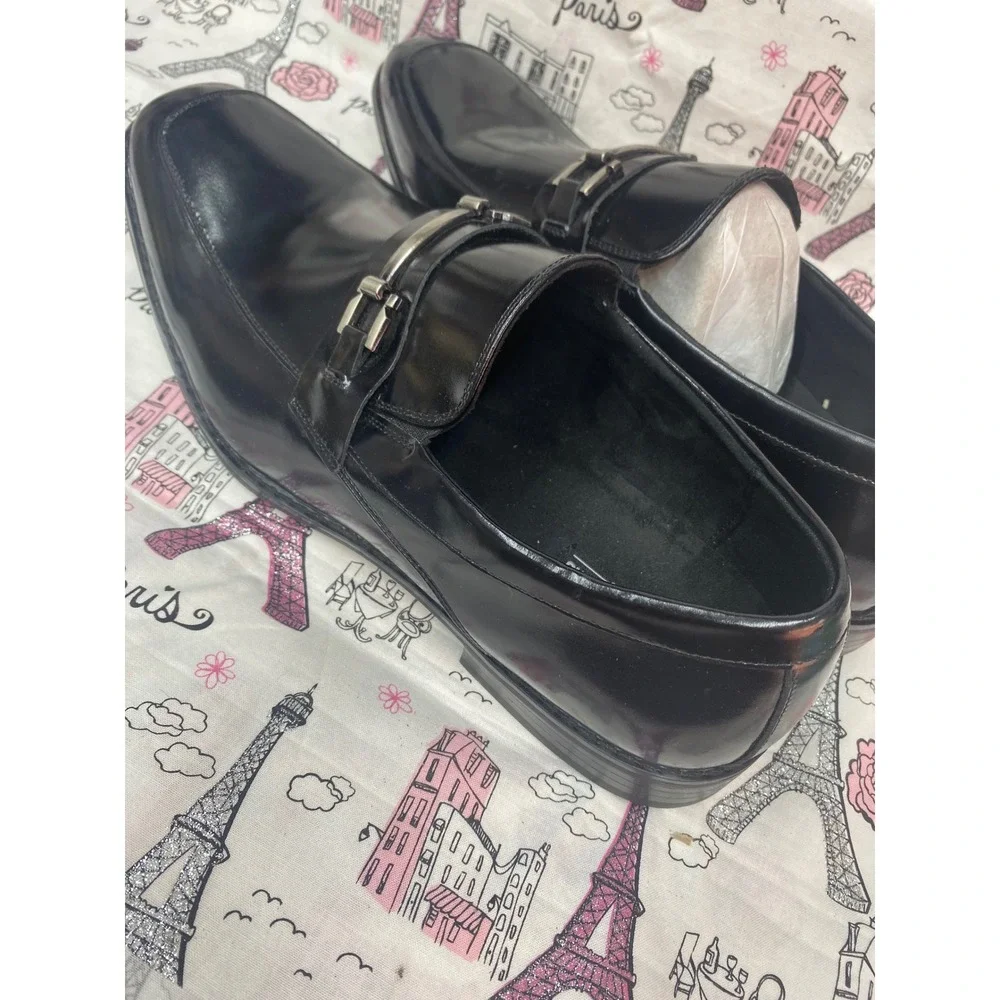 Stacy Adams Mens Black Leather Bit Loafers Dress Shoes 20133-001 Size 10M